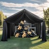 20ftx20ft Black Backdrop Ceiling Drapes,4Panels 20ft Height Wrinkle Free Tent