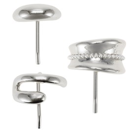 VOCOSTE 3 Pcs Ponytail Buckle Hair Clip Strong Hold Hair Jaw Clips Decoration for Women Silver Tone