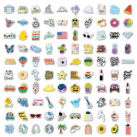 Vsco丨100 Piece Aesthetic Sticker Set, Waterproof Vinyl Sticker Set, Aesthetic Sticker Set for Laptop, Water Bottles, Skateboard, Helmet etc