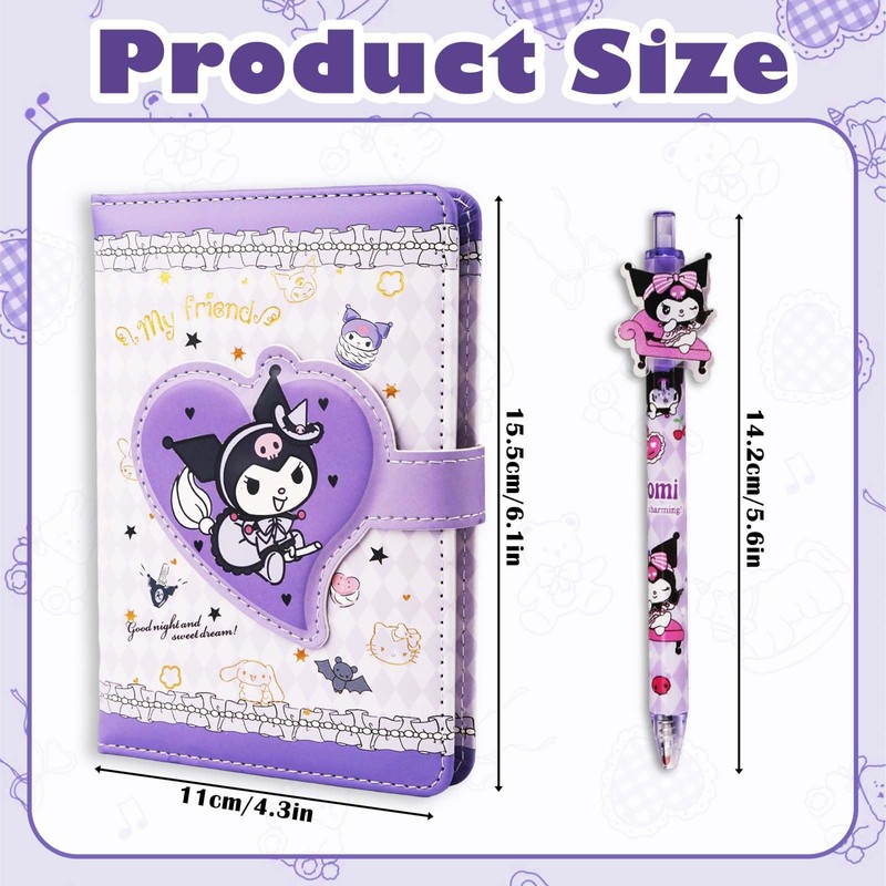 Ku-rom Diary Book, Cute Notebook, Kids Leather Journal Notebook Set
