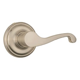 BRINKS 23034-119, Satin Nickel Glenshaw Bed and Bath Privacy Lever, Door Lock That Opens Hands-Free with a Push, a Pull or by Rotating, No Size