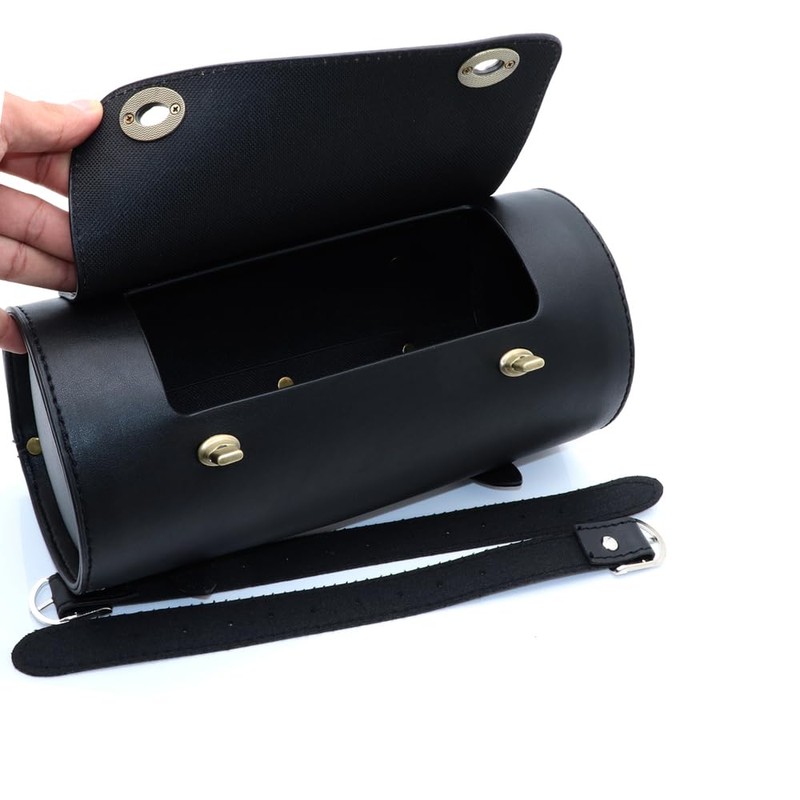 evomosa Motorcycle Fork Bag PU Leather Bicycle Handlebar Tool Bag