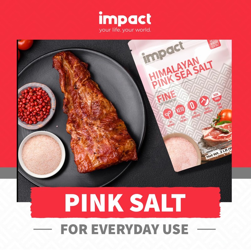 Impact - Fine Himalayan Pink Sea Salt - No Additives