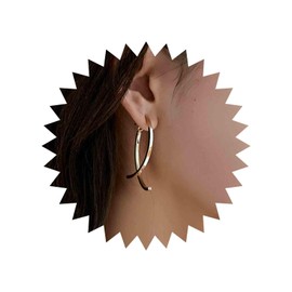 Aneneiceera Boho Abstract Fish Earrings Gold Curved Post Unique Cross Cuff Earrings Curved Bar Front Back Linear Drop Earrings Prom Shiny