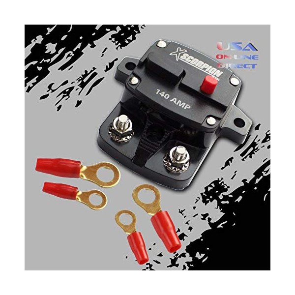 140 Amp In-Line Power Marine Rated Circuit Breaker Replaces Fuse