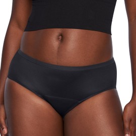 Thinx For All Leaks Hip-Hugger Underwear, Holds up to 100ml or 6tbps or 1/4 Cup Worth of Liquid*, Light Absorbency Incontinence Underwear for Women, FSA HSA Approved Feminine Care, Black, XXXL