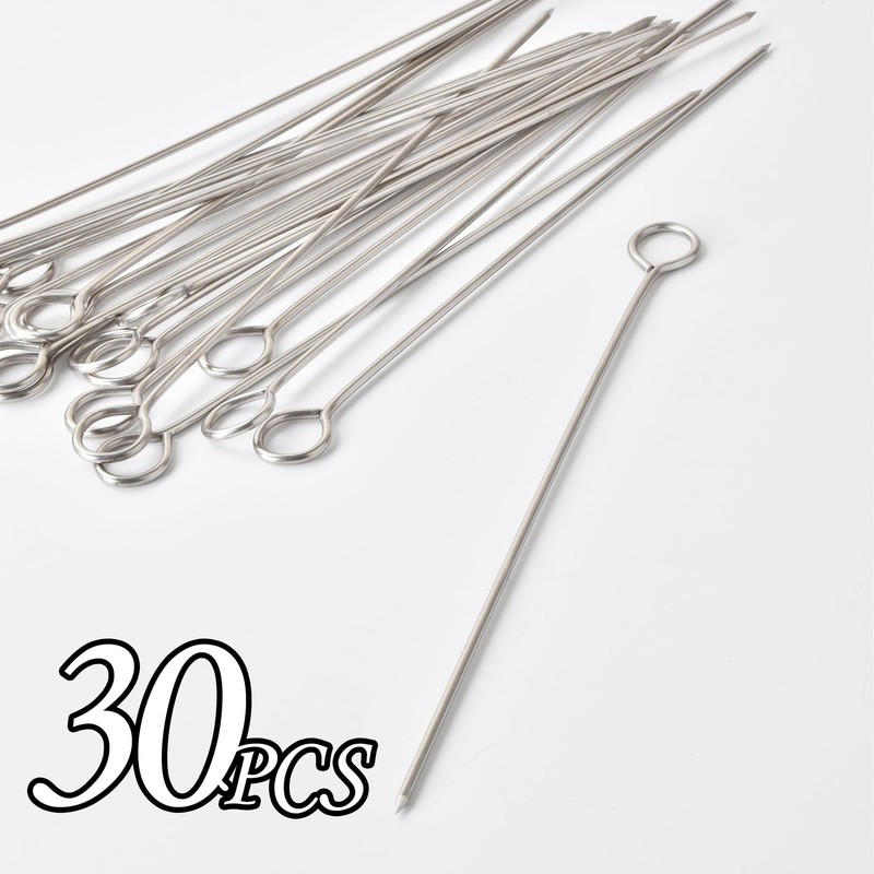 6Inch Turkey Pins,Alele Poultry Lacers Stainless Steel Skewers for Trussing