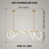 FBFC Modern LED Linear Pendant Light, DIY 59 inch Gold