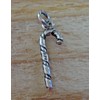 New Sterling Silver 3D 25x8mm Candy Cane Christmas Charm CII0831SEE