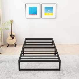 Lutown-Teen 12 Inch Twin Size Bed Frames Heavy Duty Metal Twin Platform Bed Frame No Box Spring Needed, Noise Free, Easy Assembly, Black