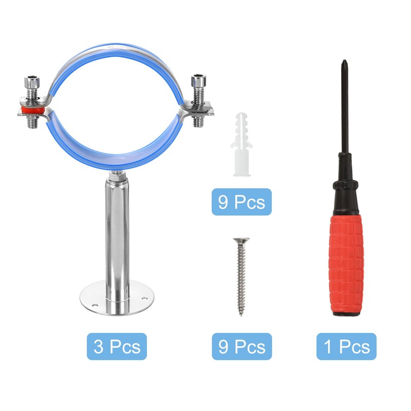 sourcing map 2Pcs Pipe Support, Stainless Steel Wall Mount Ceiling