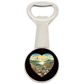 Napa Valley California Travel Souvenir Destination Heart Shape Design Magnetic Bottle Opener Single