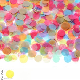 12000 StückKonfetti Bunt Groß Hochzeit Pastell Mehrfarbig Runde Papierreste im Gewicht 100g für Luftballons, Geschenkbox, Dekoration für Geburtstag Feier Party Konfetti Hochzeit Jubiläum