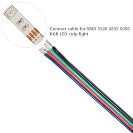 4 Core Cable 22awg Electrical Wire 40 Feet 4 Pin RGB Extension Cable Line Cord 4 Color for Single LED Strip Light