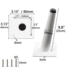 Dnyta 4 Pcs White Metal Furniture Legs, 10" Oblique Tapered Sofa Legs Replacement Furniture Feet for Cabinet Table Couch