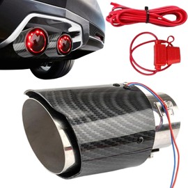 Car Exhaust Tip - LED Lighted Exhaust Pipe - Muffler Tip, Flame Tailpipe for Driving Car Modification Racing Women Men Truck
