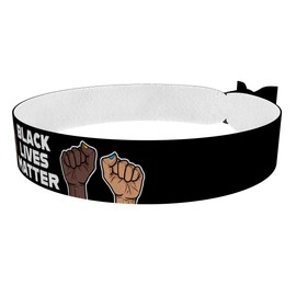 Black Lives Matter schwarz Stoffarmband - Satinarmband - Wasserfest - Langlebig - Solidaritätsarmband - Unisex Armband - Politisches Armband - Geschenk für Aktivisten - Fashion Armband