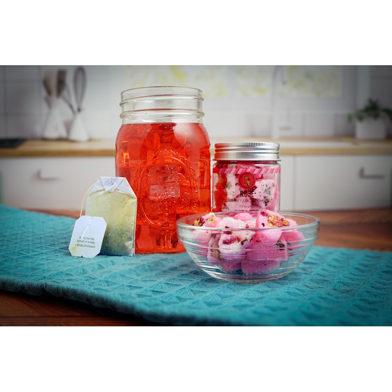 Bear Necessities Gourmet Rose Infused Heart-Shaped Sugar Cubes w/ Edible