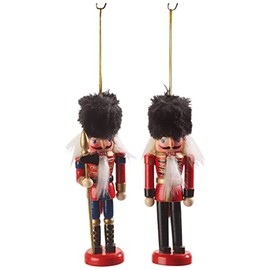 Villeroy und Boch Winter Collage Accessories Hanging Nutcracker Set, 2 Pieces, High-Quality Wooden Pendant Set, Colourful, 12 x 8 cm