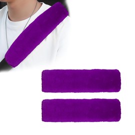 Suvnie 2 PCS Seat Belt Shoulder Pads, Soft Fluffy Plush Seat Belt Shoulder Strap Covers, Comfy Warm Seat Belt Strap Cover Shoulder Cushion for Adult Children, Car Accessories (Purple)