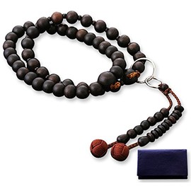 Kyoto Buddhist Buddhist Hayashi Buddhist Prayer Beads Judoshu Ebony (Men's), Formal Style (Beads Bag Set) SM-006 Kyoto Senja