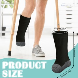Silicherry 12 Pcs Amputee Socks Crew Soft Prosthetic Socks Breathable Elastic Stump Shrinker Cotton Prosthetic Leg Accessory (Black,Medium)