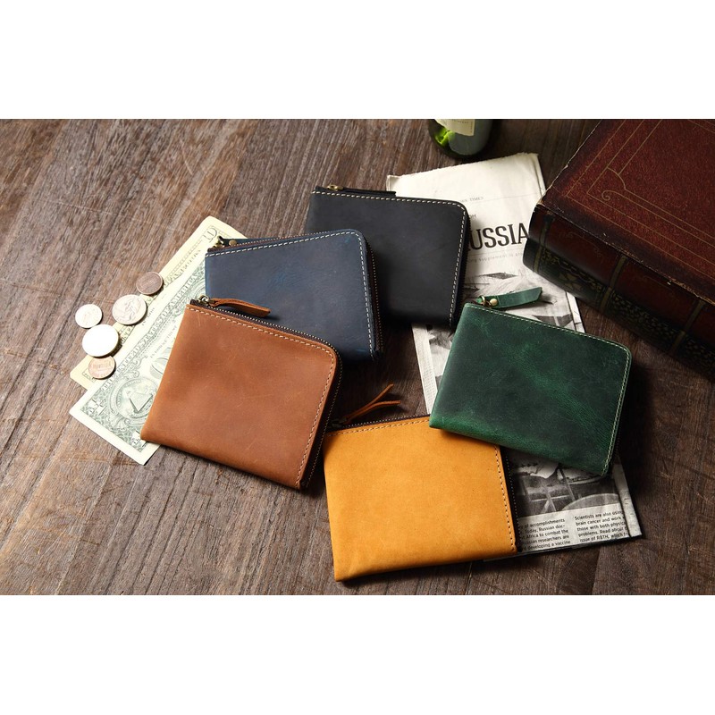 STCRAFT Thin Wallet, L-Shaped Zipper, Compact, Large Capacity, Men's, Women's,
