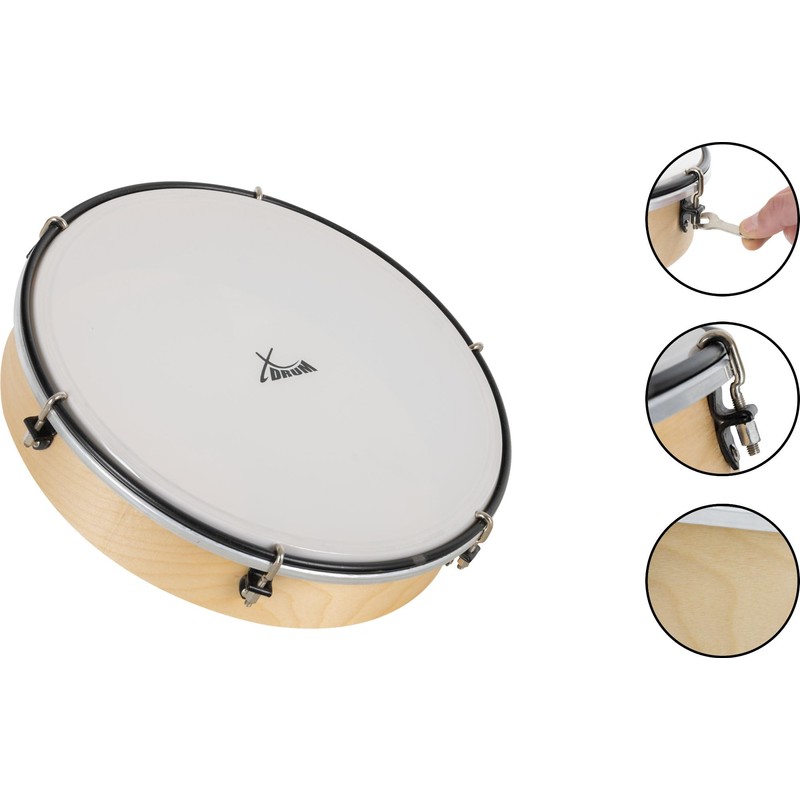 XDrum HTM-10K 10 Inch Hand Drum with Plastic Fur -
