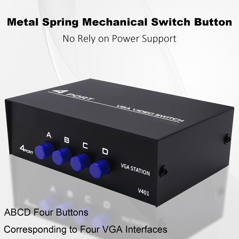 YARCHONN VGA Switch Box Adapter 4 in 1 Out VGA