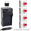 Kastar NP-BG1/FG1 Battery & Charger for Sony CyberShot DSC-H50 DSC-H55