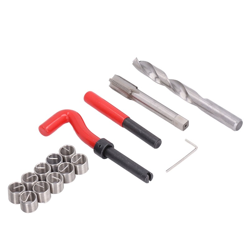 15Pcs/Set Thread Repair Kit Insert Compatible Hand Tool for Auto