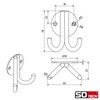 SOTECH ELEN Coat Hooks 65 x 78 x 33 mm