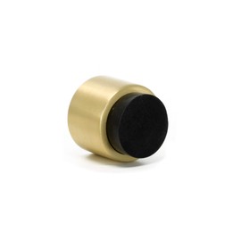 EVI Herrajes, I-198/28, Brass Wall Door Stopper for Handle with Rubber Top Head, 1.10" x 1.10" (Black Rubber)