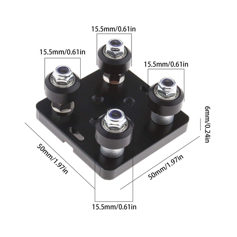 Small Plate Slotted Mini V Shape Wheel Bracket for 3D