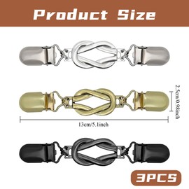 Pack of 3 RCA Clips, Cardigan Clips, Shirt Clip, Women, Adjustable Vintage Pullover Collar, Vintage Jumper Clips, Jacket Closure, for Women Clothing, Jumpers, Dresses, Waist Cardigan, Clothes Clip