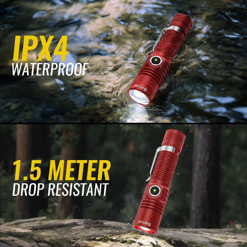 Banral Rechargeable Tactical Flashlights, High Lumens Small Mini USB-C LED