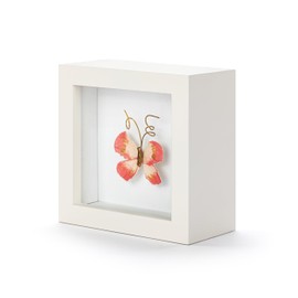 DEMDACO Wall or Tabletop Shadow Box, Everyday Home Décor, 4 Inch Wood and Glass, Loved So Much Butterfly