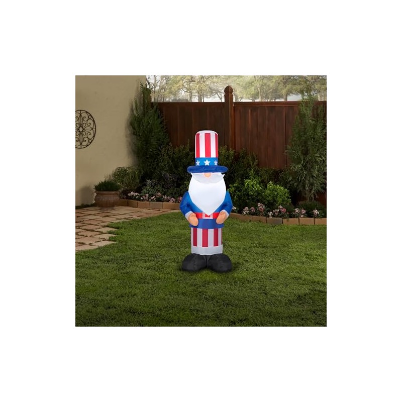 4' Gemmy Airblown Inflatable Patriotic 4th of July Uncle Sam