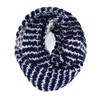 Knitted Stripped Winter Warm Infinity Scarf (Navy)