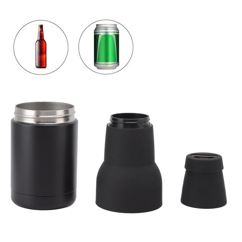 Stainless Steel Beer Can Double Walled Black Simple Insulated Cola