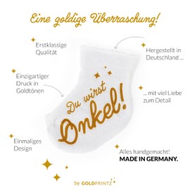 goldprintz I Du wirst Onkel I Pregnancy I Gold Printed Baby Sock I We Get a Baby Announcement I Pregnancy I Baby Surprise I Baby News