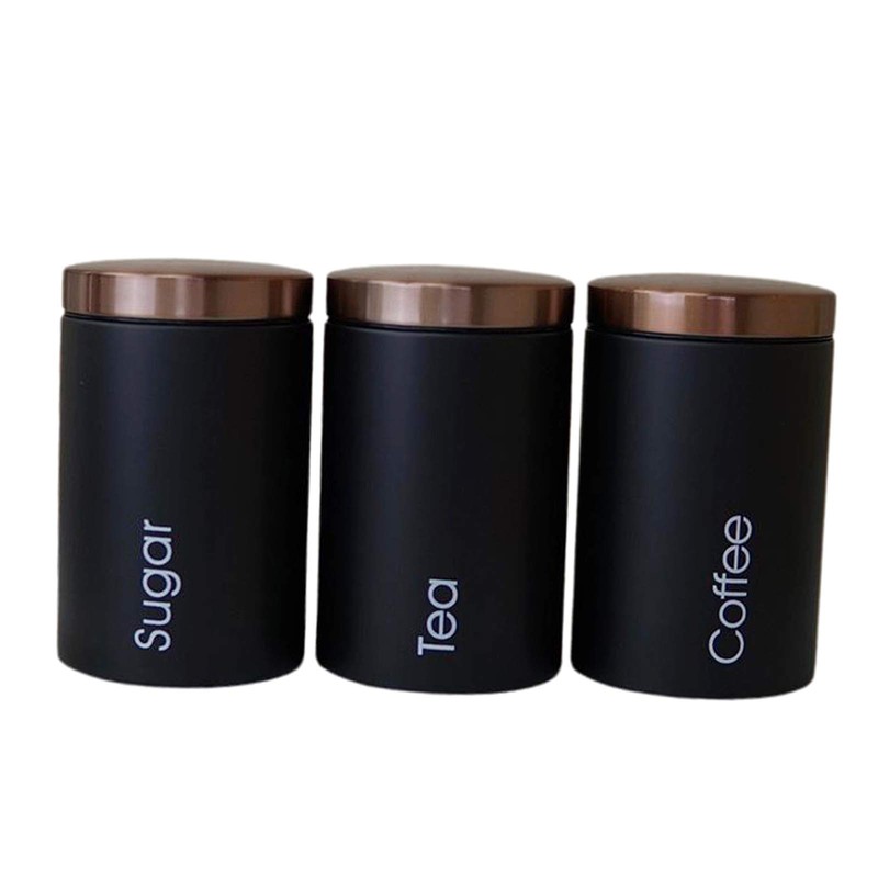LOVIVER #N/A 3pcs Metal Containers with Lids, Coffee, Tea, Sugar