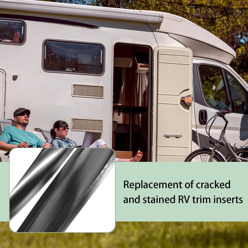 1" Black Vinyl Trim Molding Screw Cover RV Boat Camper