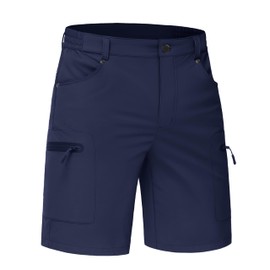 TACVASEN Running Shorts for Men Elasticated Waist Golf Shorts Quick Dry Walking Shorts Mens UK Cycling Shorts Navy Blue,40