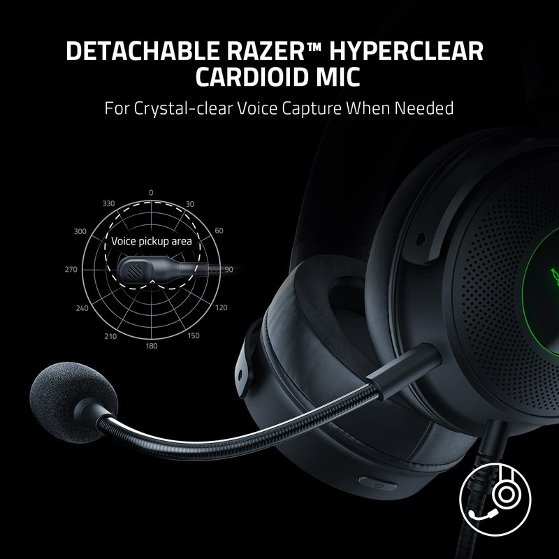 Razer Kraken V3 Hypersense Wired USB Gaming Headset with Tactile