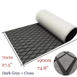EVA BOAT Dark Grey Diamond EVA Foam Marine Boat Adhesive Back Flooring 27.5 X 74.5 Inch