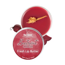 Nat-Habit's Lip Balm Beetroot Crush, 10g Lip Butter with Desi Ghee and Raw Honey, Natural Pink Lips, Pack of 2