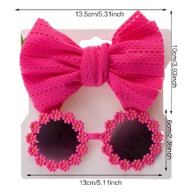 2 pairs of daisy sunglasses + 2 pieces girls nylon headbands, for birthday, Easter party.