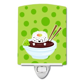 Caroline's Treasures BB8807CNL Sushi Bowl Ceramic Night Light Compact, UL-Certified, Ideal for Bedroom, Bathroom, Nursery, Hallway, Kitchen, 6x4x3, Multicolor