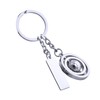 SKDFHOD Football Keyring, Metal Rotating 3D Sports Keychain, Car Keychain